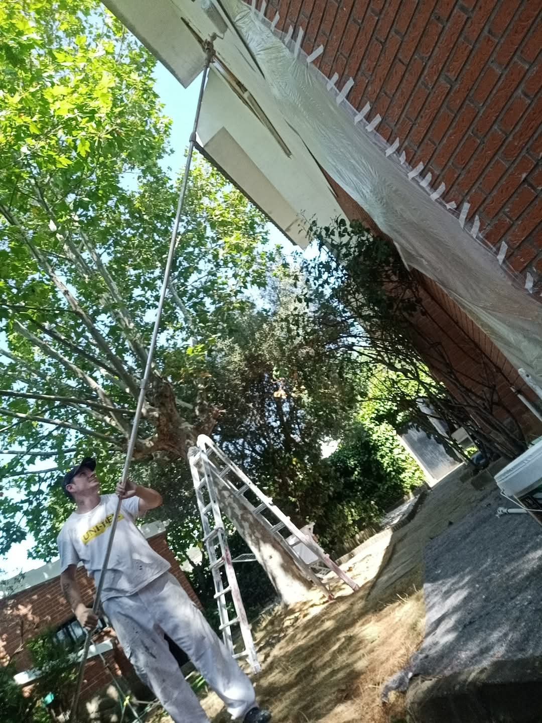 pintura en fachada con alargadera pintura en fachada madrid